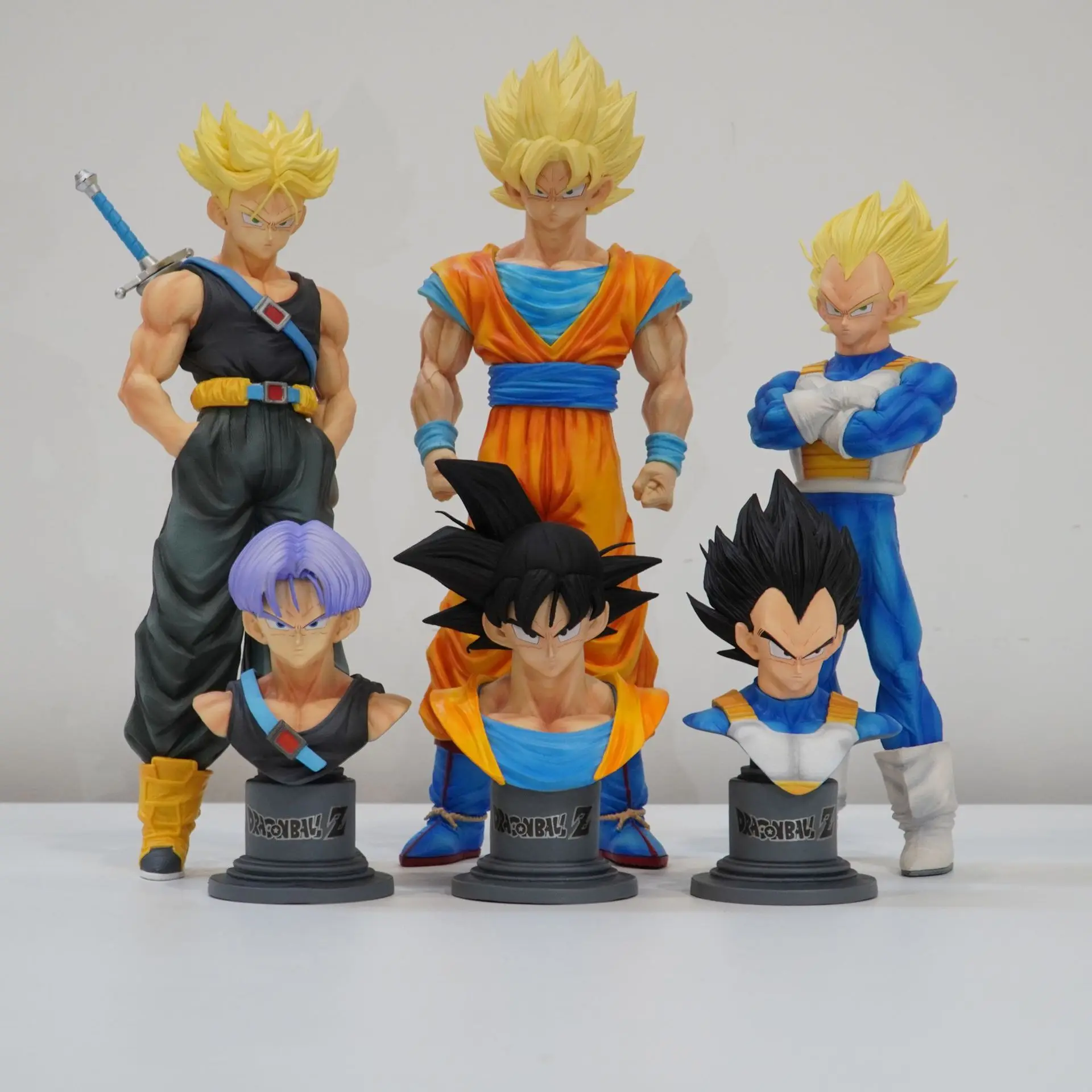 JT Dragon Ball Z Gk Series Semi- Bust Figure Set Desktop Decoration Models Son Goku Vegeta Trunks Unlimited Series Collectibles