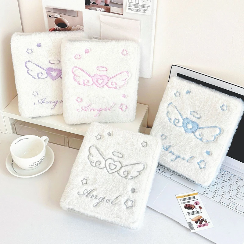 

Плюшевая папка для фотокарточек Angel Love Wings A6 Kpop, фотоальбом Kpop, держатель для карт со звездой, книга для хранения карточек