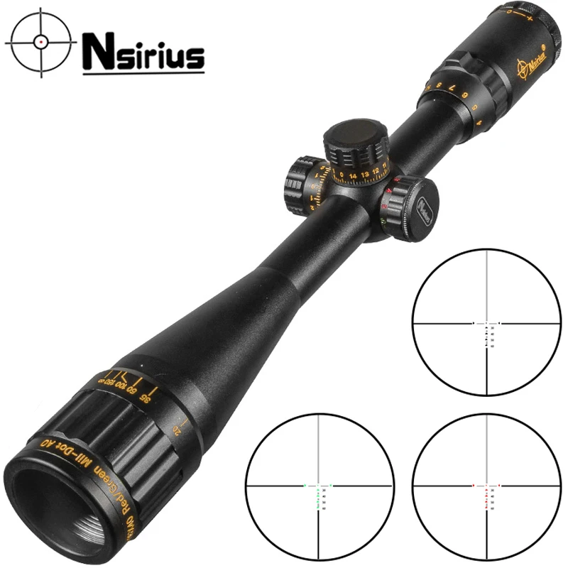 NSIRIUS 4-16X40 AO Riflescope Optical Sight Gold Tactical Red Green llluminate Crosshair Hunting Air Rifle Sniper Scope