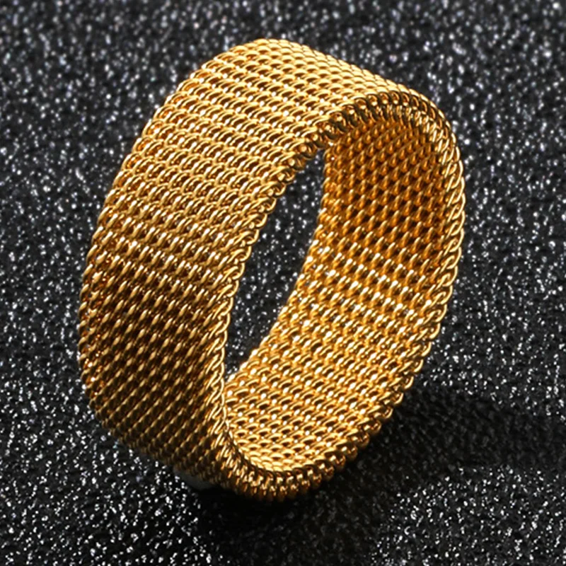 

Modern Fashion Stainless Steel Deformable Mesh Band Ring for Men And Women Casual Sports Charm Jewelry Party Gift