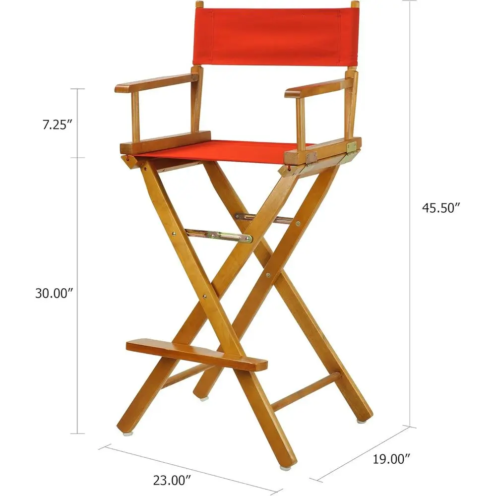 30 Director's Chair with Red Canvas, Bar Height
