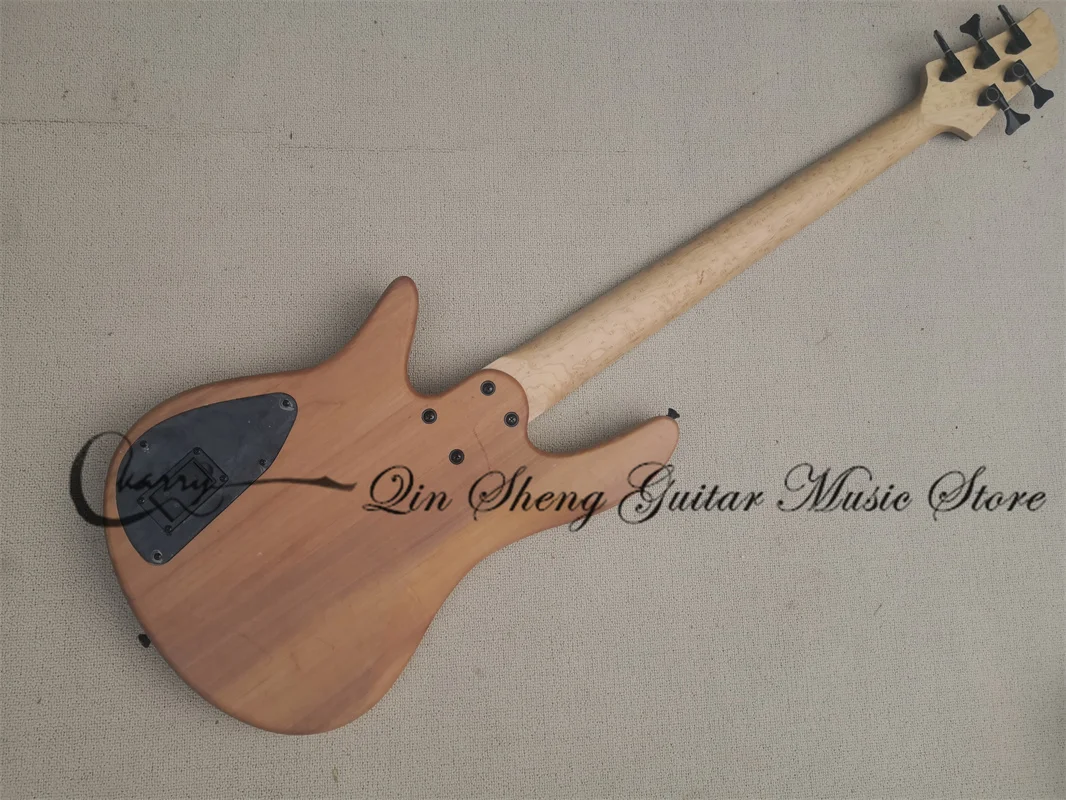 5 String Bass Guitar Yin Yang Tai Chi Fora Bass Birdseye Maple Fingerboard Alder Body Fixed Bridge Black Tuner