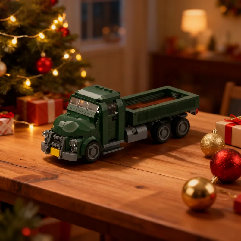 406pcs MOC Cars Fallout Brawn Truck - Military Flatbed Model Building Blocks Construction Toy Christmas Gift Creative DIY Idea