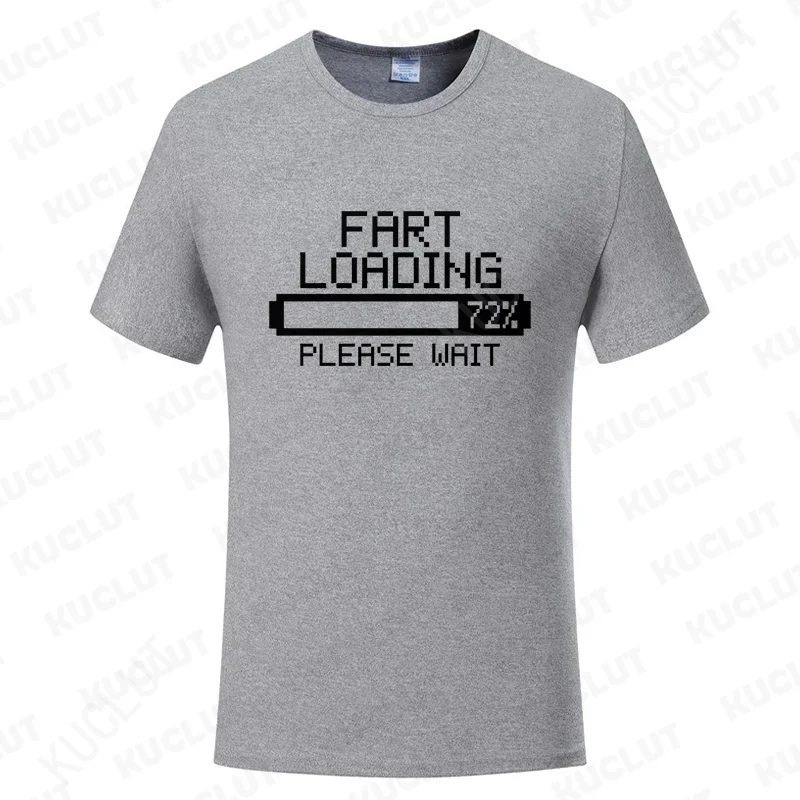 Fart Loading Funny Men's T-shirt Humor Joke Rude Gag Tshirt for Man Father's Day Gifts Guys Short Sleeve Tee Fashion Casual Tops