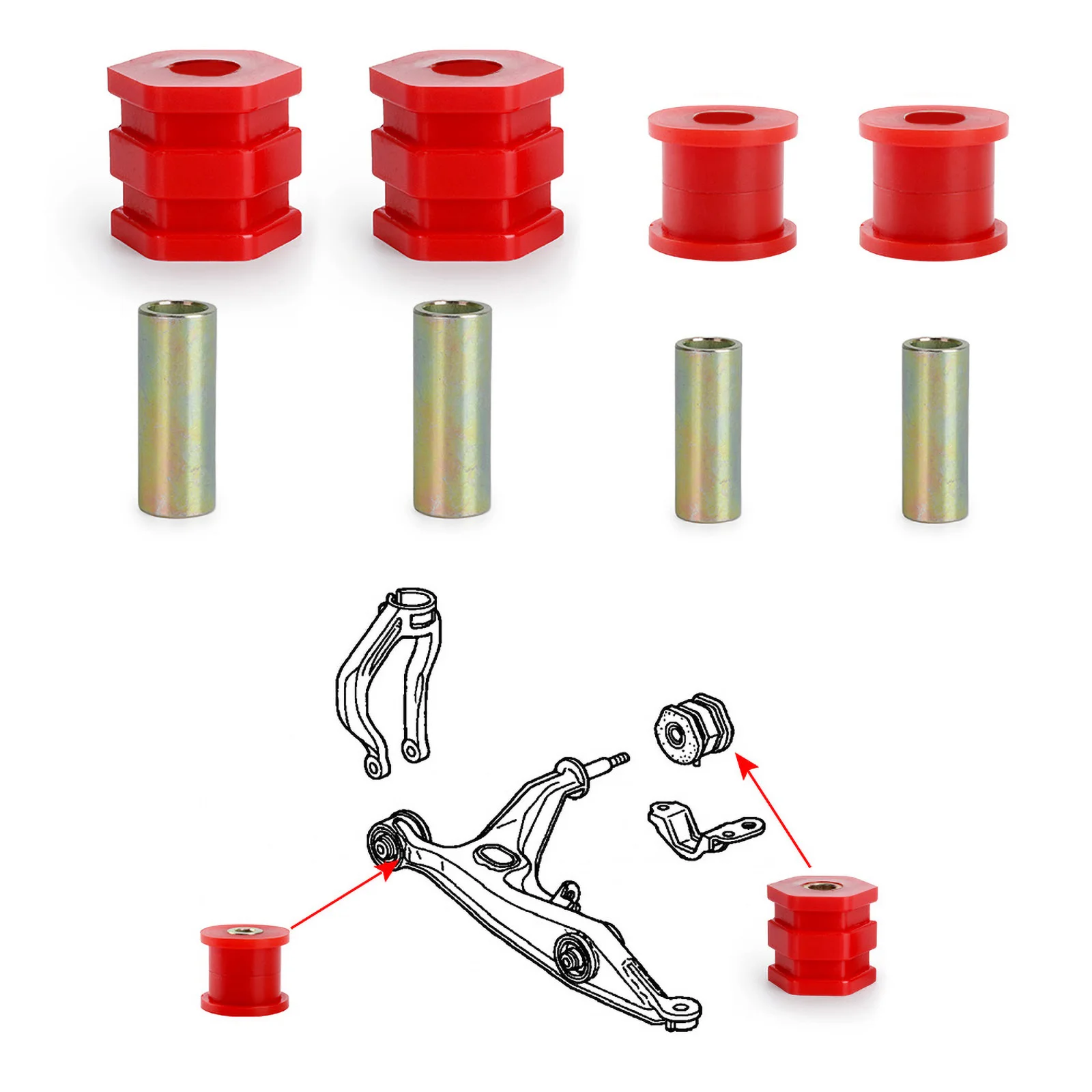 Car Control Arm Bushing Kit For Honda Civic EK 1996 1997 1998 1999 2000 Polyurethane Suspension Arm Bushing Kit