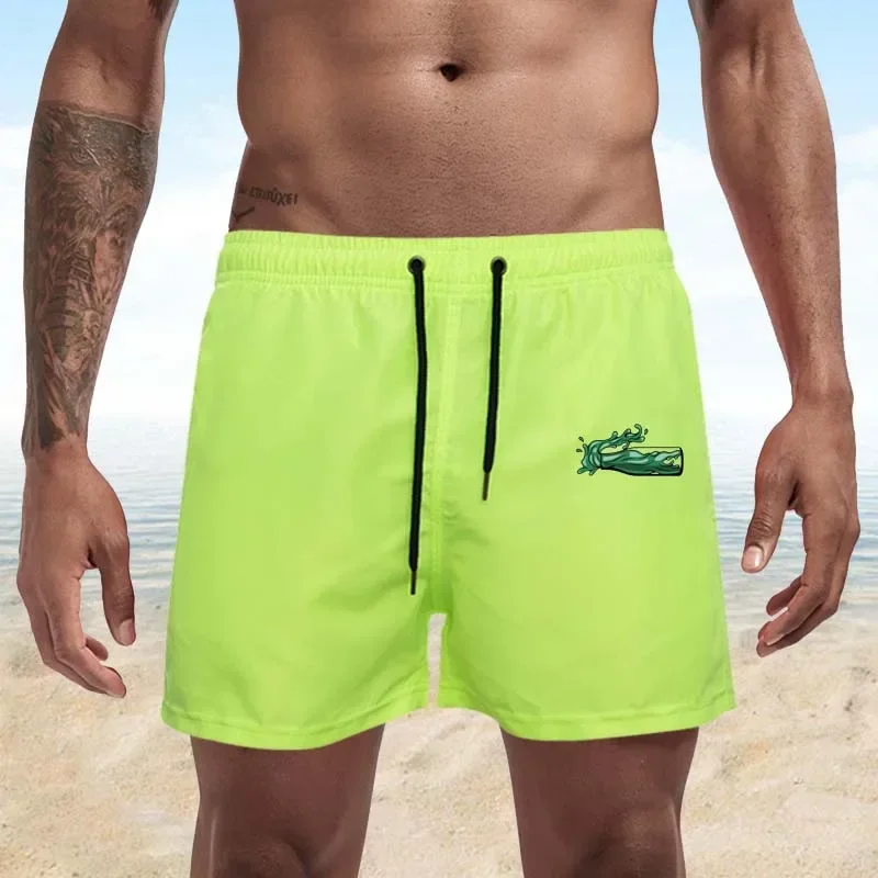 New Men\'s Quarter Casual Shorts Summer Swimming Trunks Men\'s Boxer Shorts Beach Shorts Surfboard Drawstring Pants Men\'s S-4XL