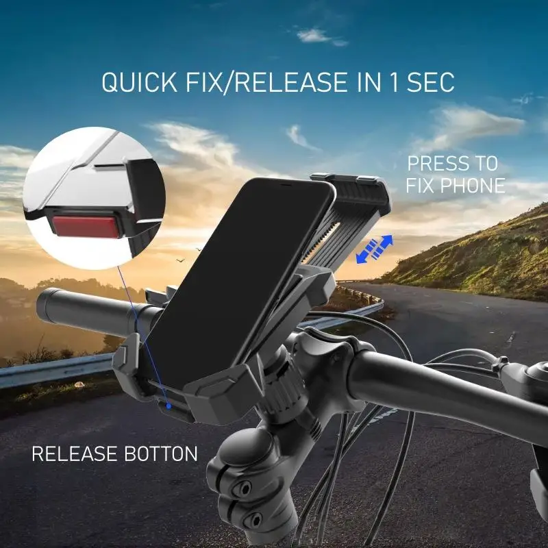 

Мотоциклетное велосипедное GPS-крепление для телефона, регулируемый противоударный велосипед на руль для iPhone Samsung, совместимый со всеми мобильными телефонами