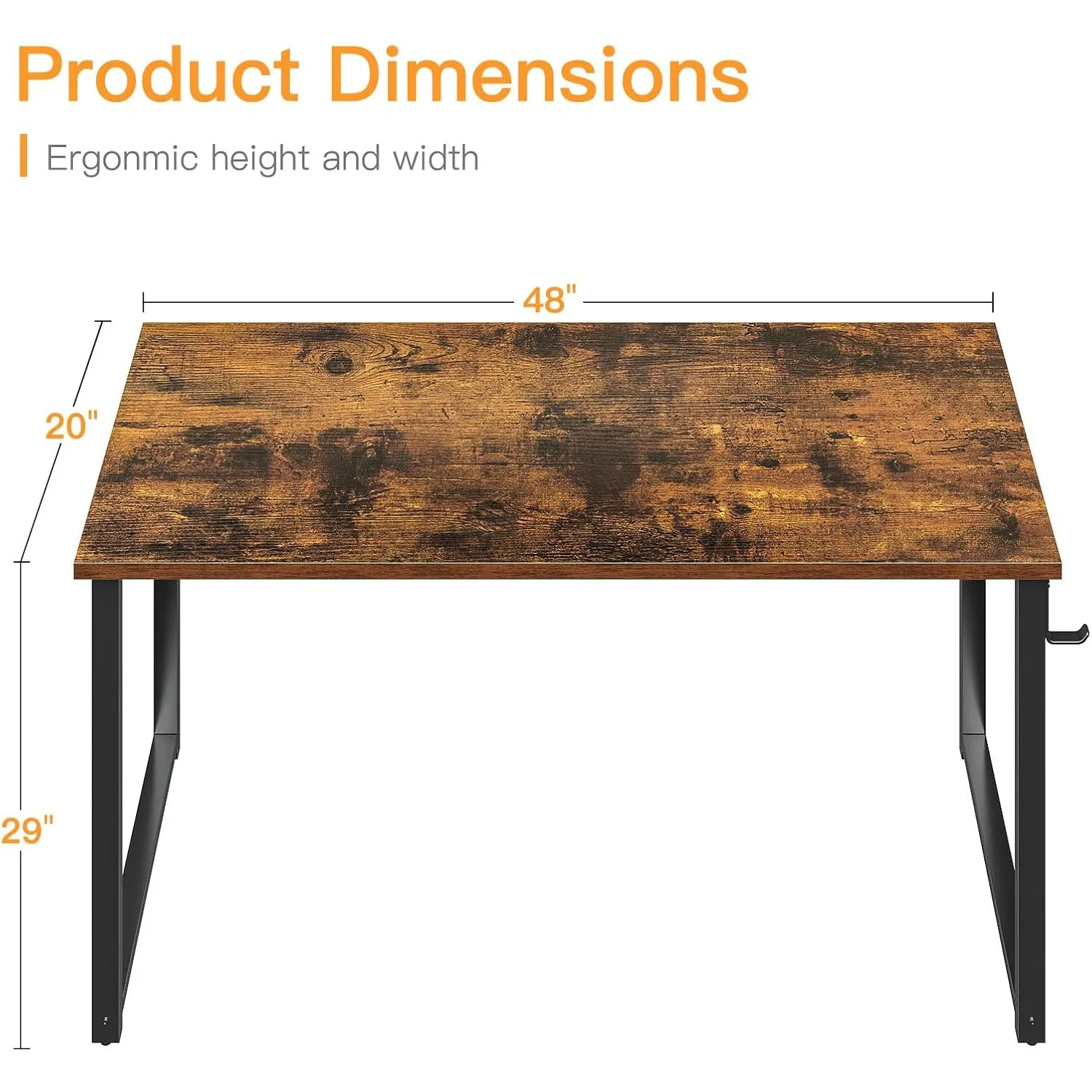 48 Inch Computer Desk, Modern Simple Style Desk for Home Office, Study Student Writing Desk, Vintage