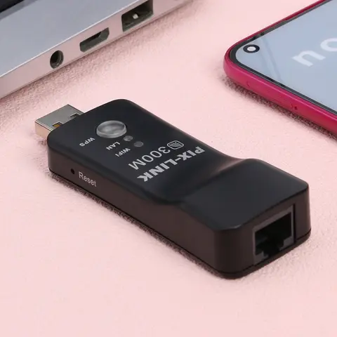 300Mbps Wireless Receiver USB TV WiFi Adapter Network Card RJ45 WPS Repeater AP