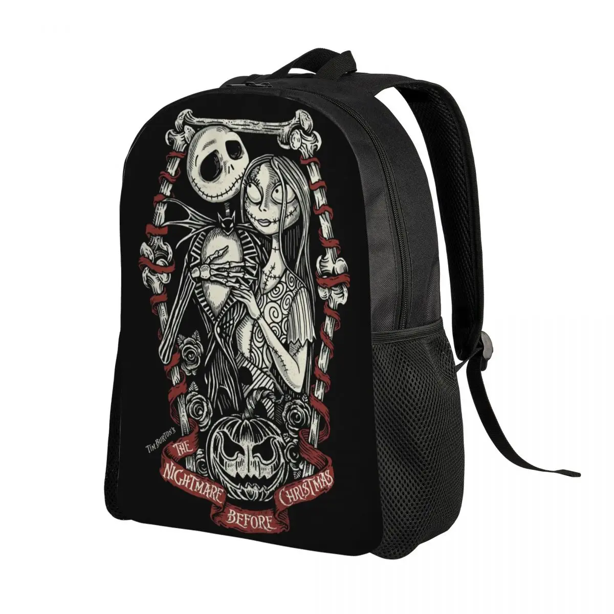 Custom The Nightmare Before Christmas Backpacks College School Students Bookbag Fits 15 Inch Laptop Jack Skellington Love Bags