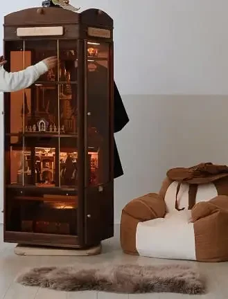 Bookshelf solid wood 360-degree rotatable bookcase