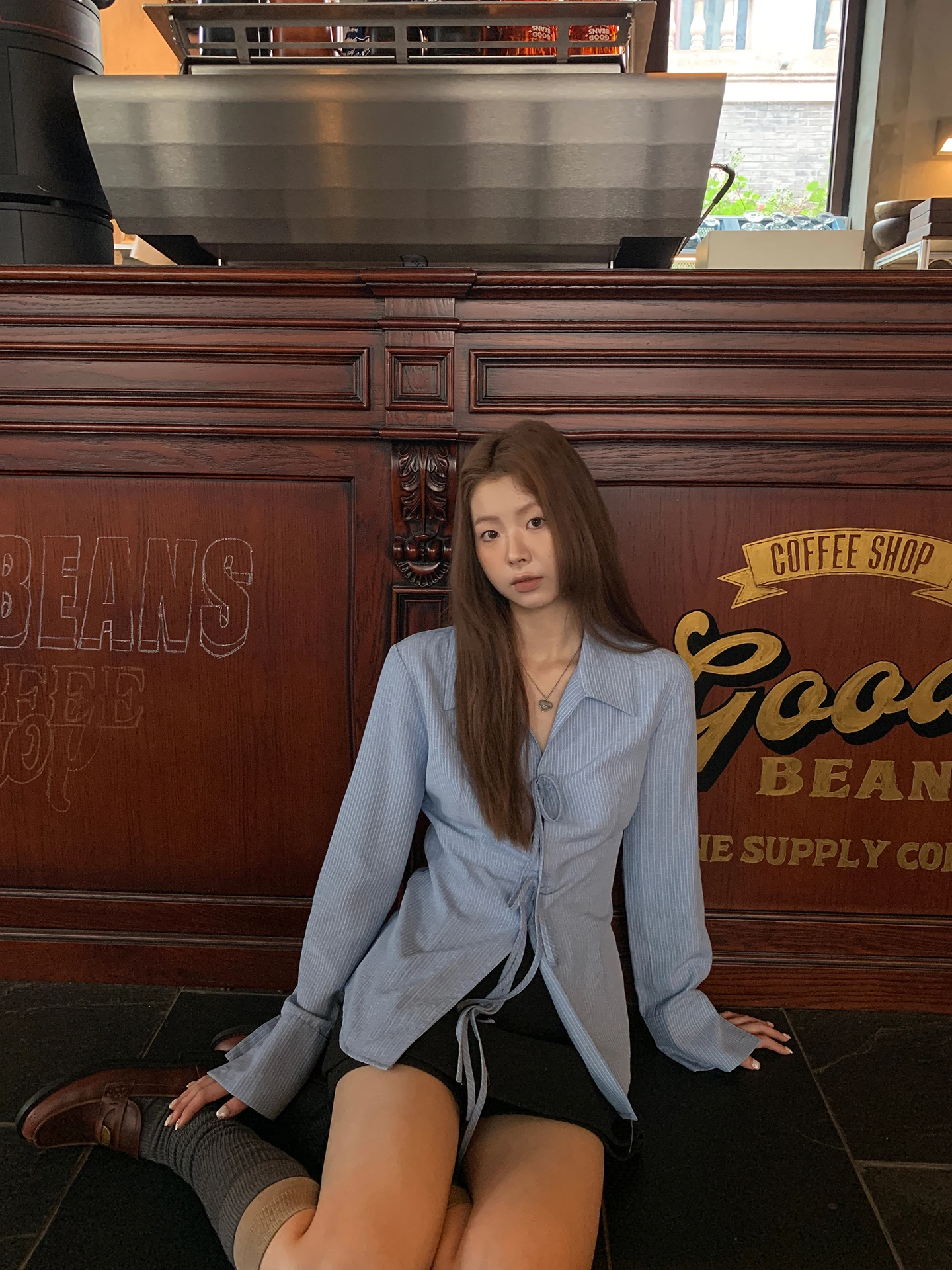 

Ele Blue irt Women's Faionable Chic Top High-End Feelings Autumn 2025 New Arrival Comfortable Breathable Long Sve