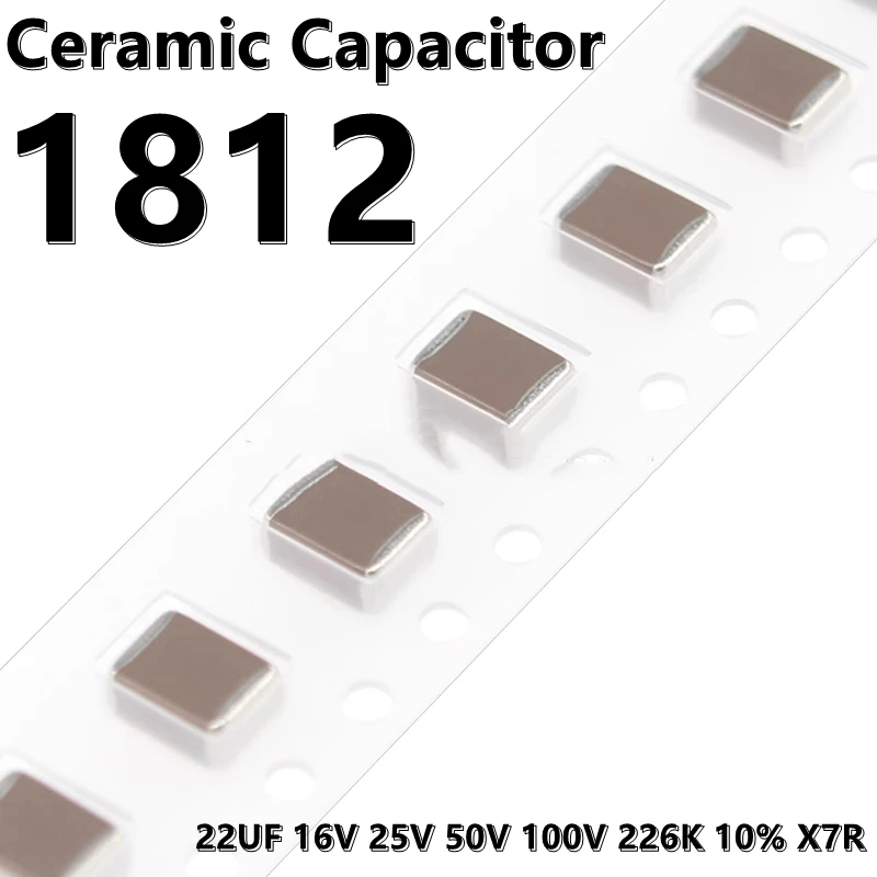 (5pcs) 1812 22UF 16V 25V 50V 100V 226K 10% X7R 4532 SMD Ceramic Capacitor