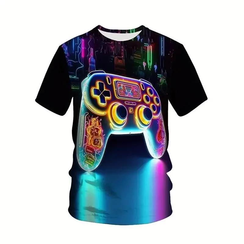 2026 New 3D Printed Men's Spring Short Sleeved Shirt with Dopamine Pattern T-shirt for Summer Street Leisure