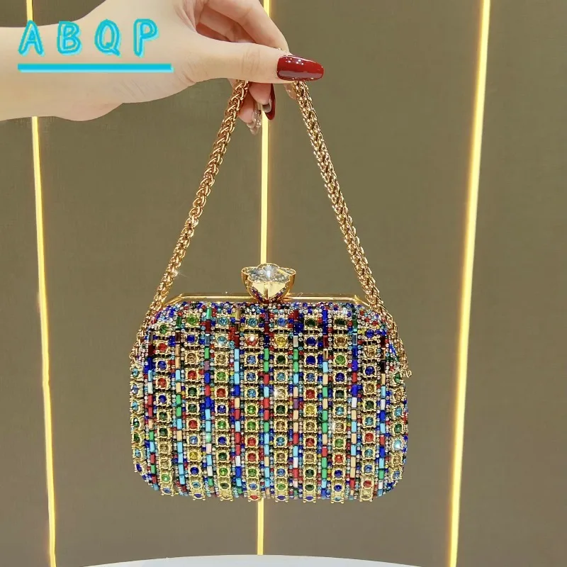 New Dinner Handbag Luxury Brand Dinner Party Shiny Women's Handbag Exquisite Fashion Shiny Women's Shoulder Messenger Bag
