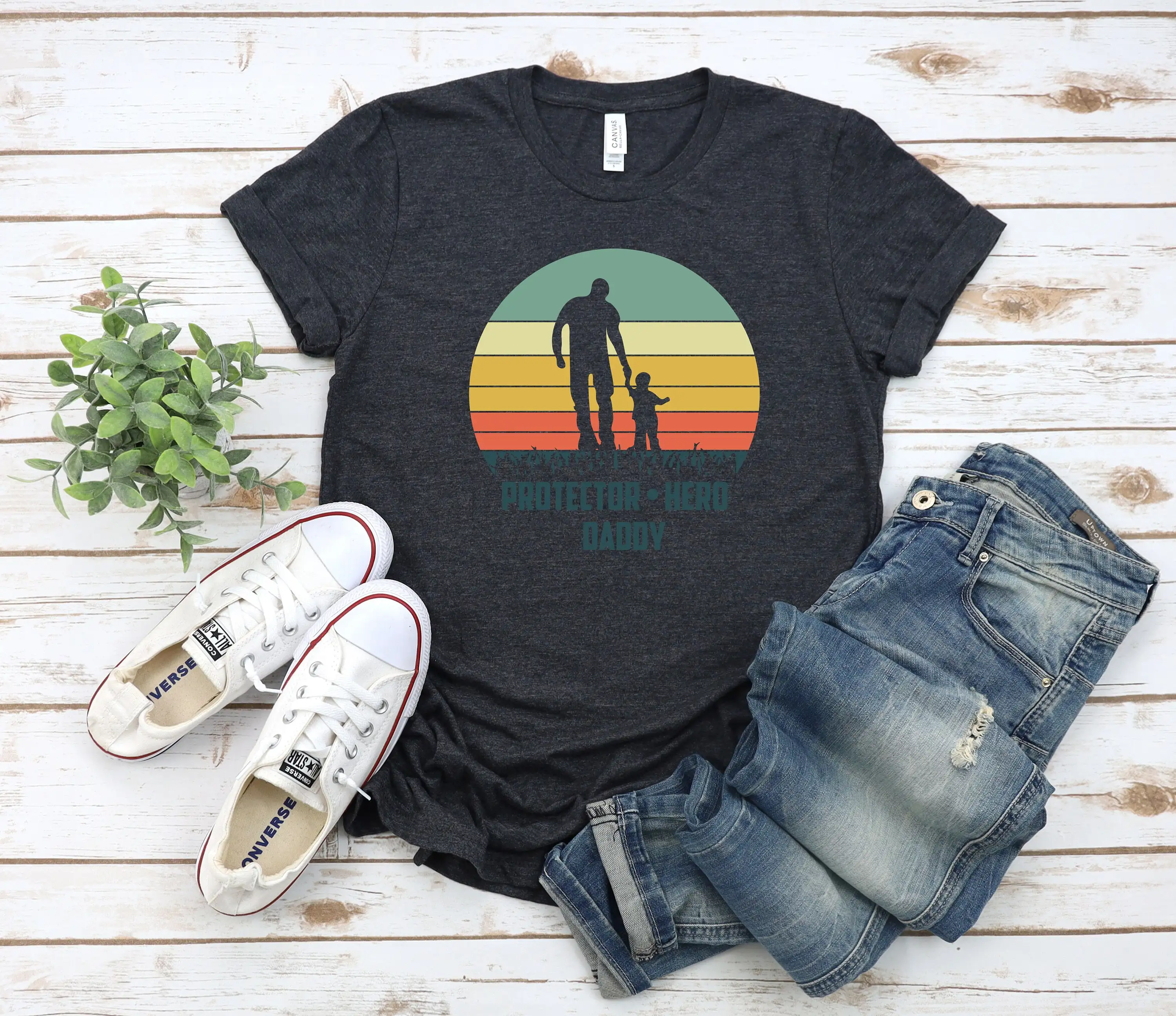 

Protector Hero Daddy T Shirt Fathers Day Husband Mens Papa Dad Birthday Father's