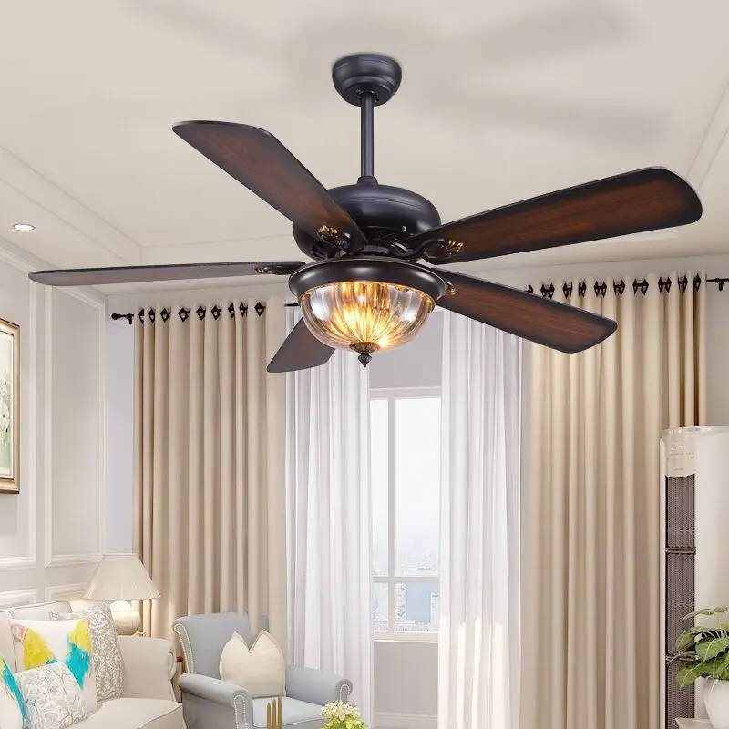 Outdoor Waterproof Sun Protection DC Motor 35W Ceiling Fans Glass House Courtyard Summer House Ceiling Fan Lighting