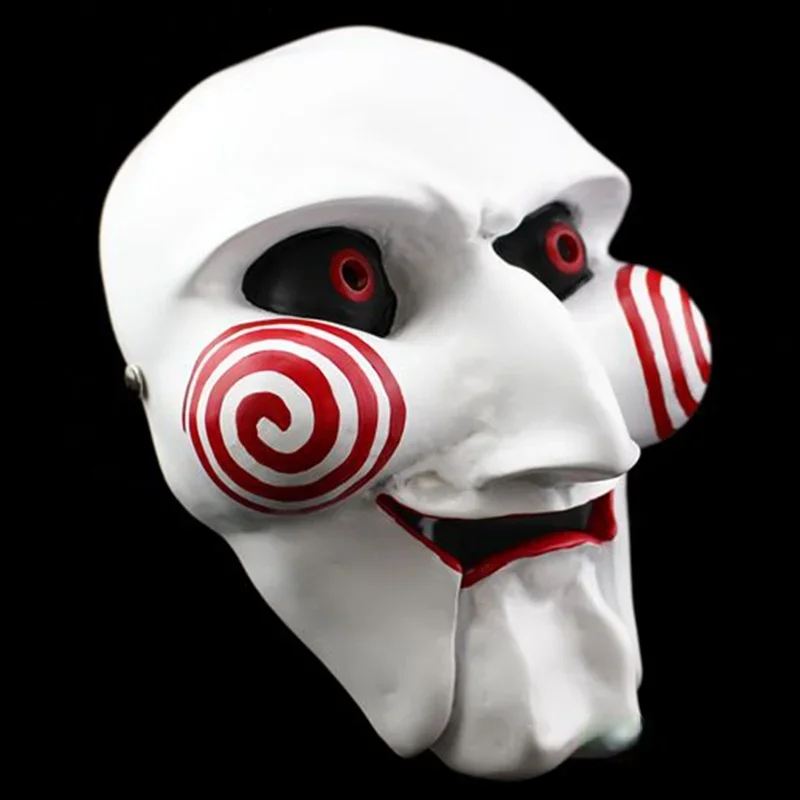 Chainsaw Massacre Jigsaw Puppet Mask Creepy Movie Saw Theme Resin Masks Halloween Masque Adult Masquerade Party Cosplay Prop