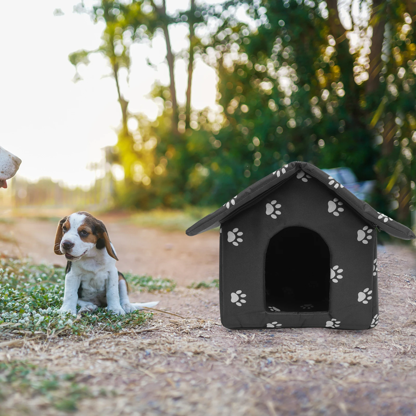 

Portable Oxford Cloth Cat House Weatherproof for Dogs Cats Small Pets Stray Kennel Shelter Heated Bed Outdoor Winter Home