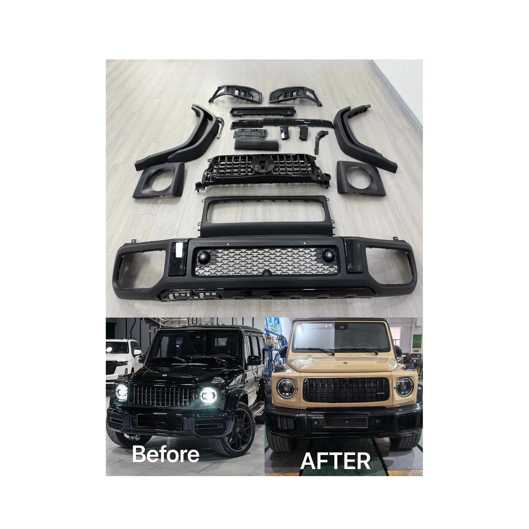 

Body Kit Front Rear Car Bumpers Front Rear Bumpers Hood Fenders Headlights for W464 Upgrade to W465