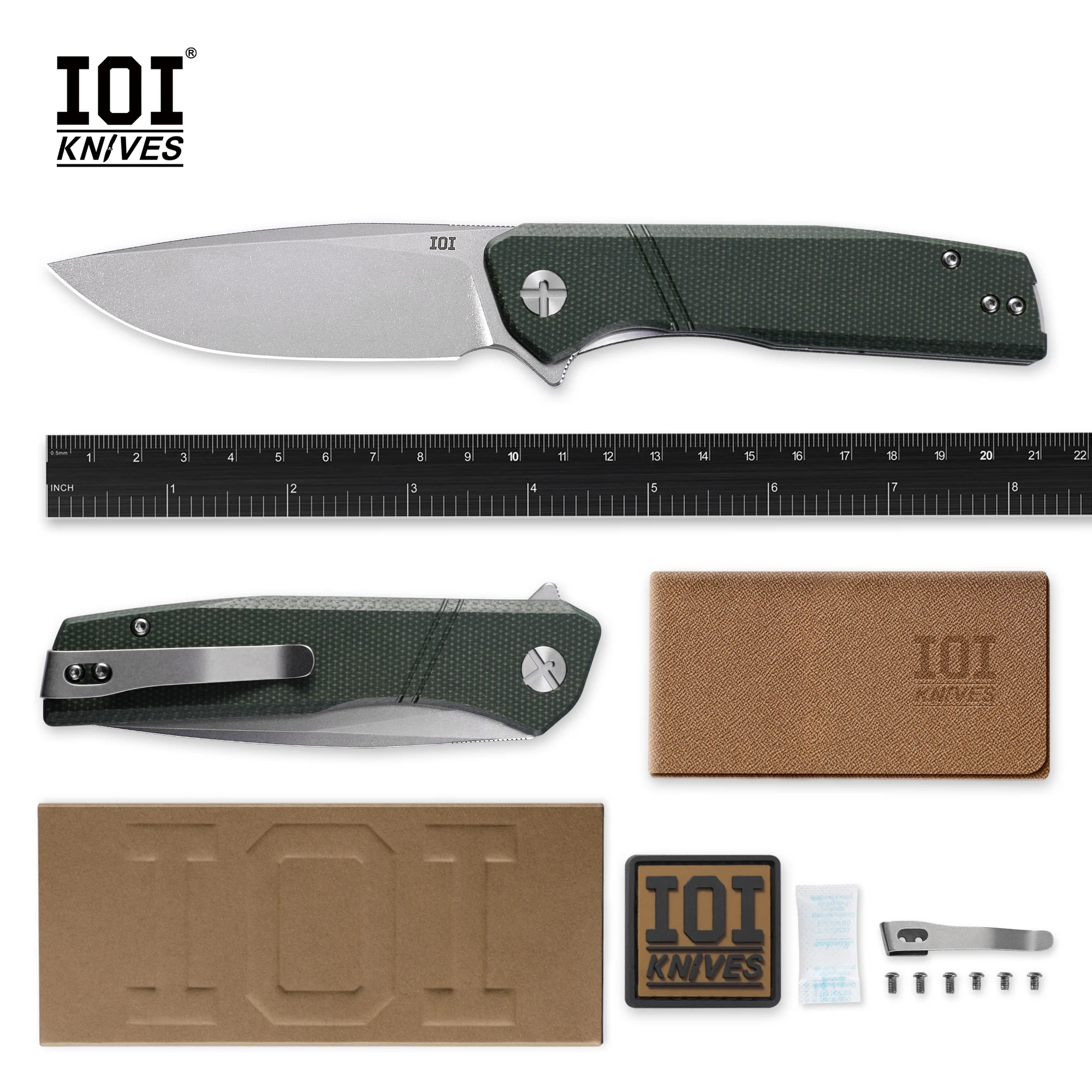 

IOI I51186 Micarta Handle Ceramic Bearing 14C28N Steel Blade Camping Folding Knife Outdoor Survival Cutting EDC Tool