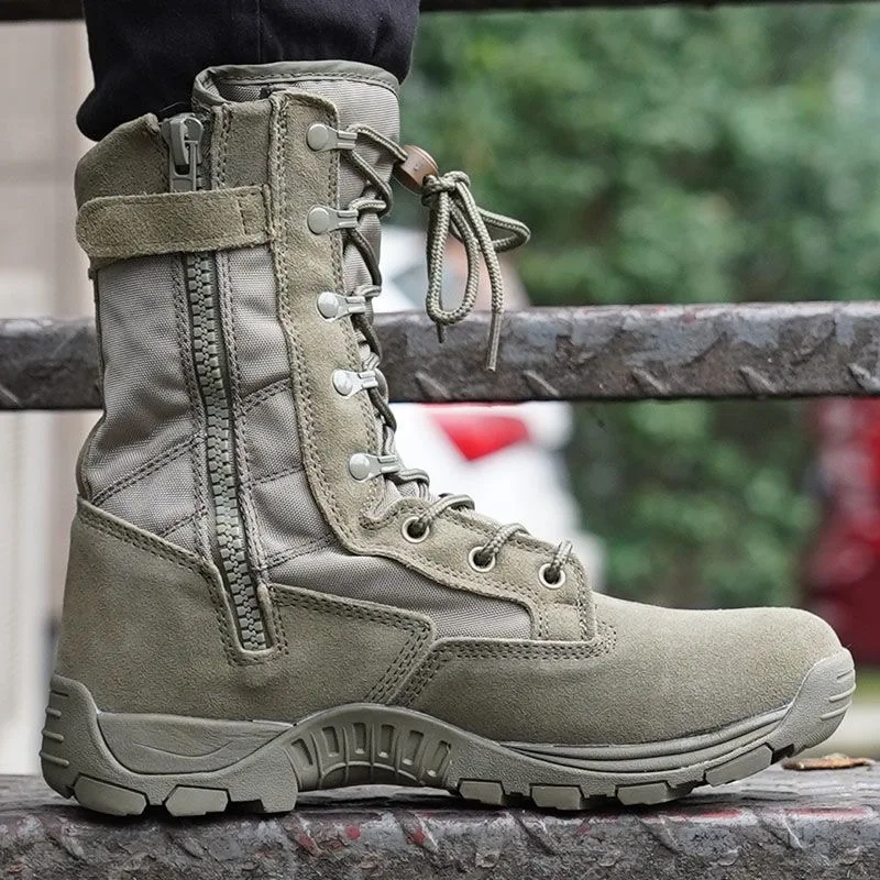 Botas de combate altas para homens, botas de treinamento leves, botas táticas de caminhada, bota verde marrom deserto, novo, 2023