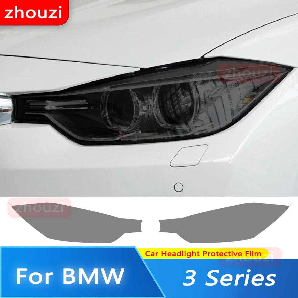 Car Headlight Protective Film Headlamp Transparent Black TPU Sticker For BMW 3 Series F30 F31 G20 G21 F34 GT Accessories 2 Pcs