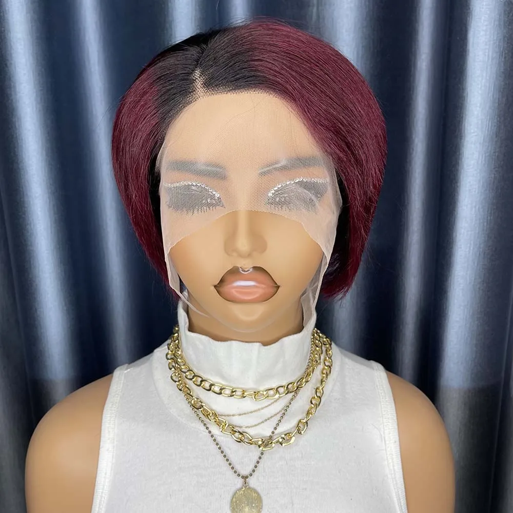 Burgundy Pixie Cut …