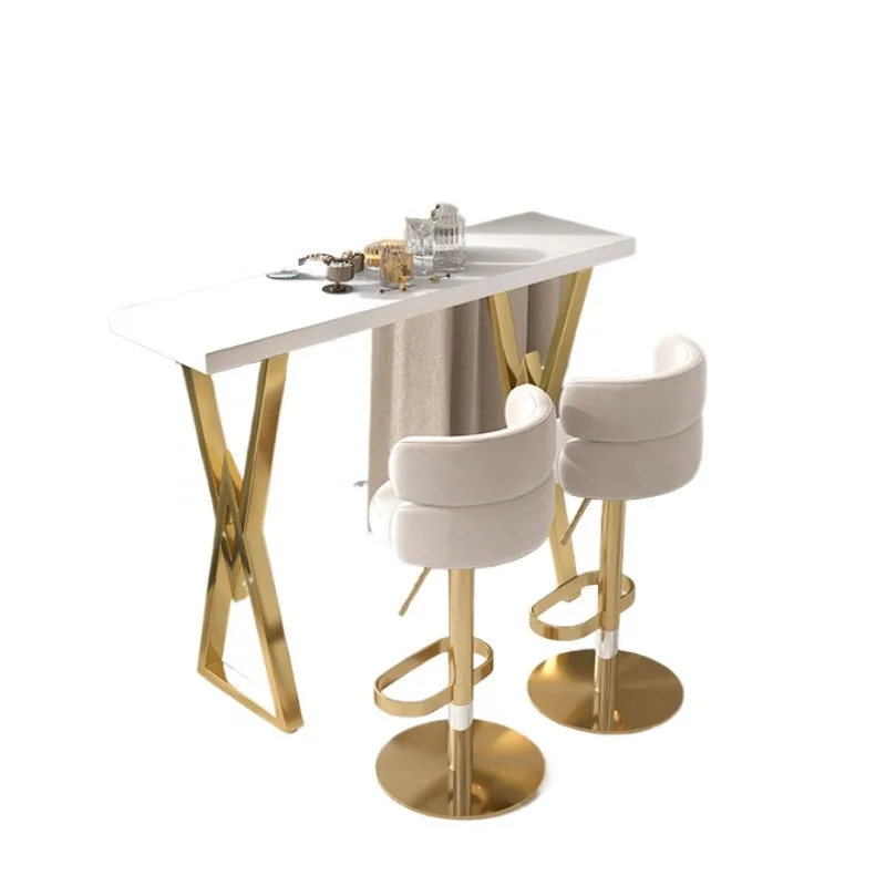 Modern Velvet Stool Bar Chair Black and Bar Stool Home Bar Table and Chair Set