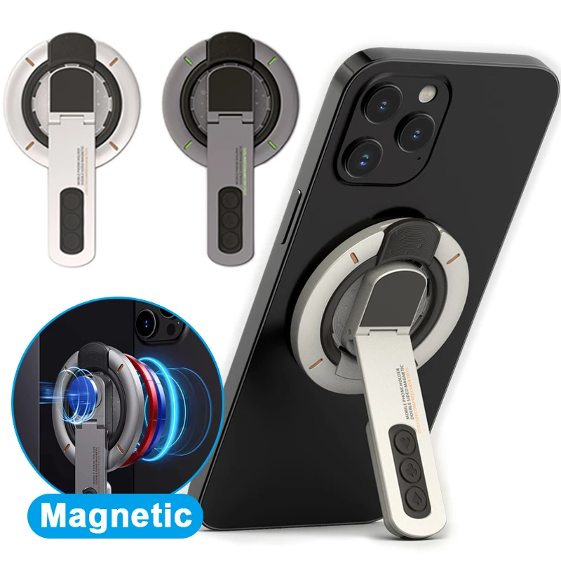 360 ° دوران المغناطيسي البنصر حامل على الوجهين المغناطيسي الهاتف القبضات حامل ل Magsafe آيفون 17 16 15 14 13 12 برو ماكس #1