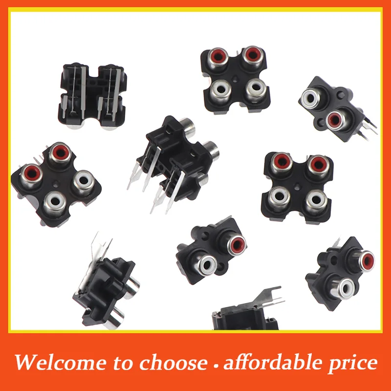 VP 5Pcs new 2/4 hole RCA Female Stereo audio Jack AV Audio input socket Connector