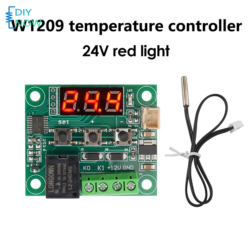 W1209 Temperature Controller DC 24V Thermostat Fan Controller -50-110℃ Temperature Control Relay Output