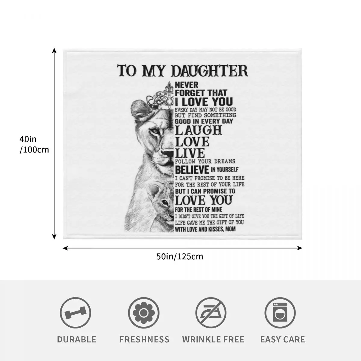 إلى ابنتي لا تنسى أبدًا أنني أحبك رمي بطانية محشوة بطانيات الشعر ورمي بطانيات سرير الأريكة #4