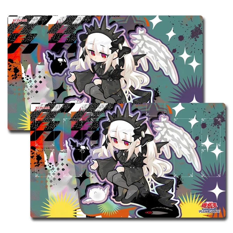 600x350m Yu-Gi-Oh! A Bao A Qu The Lightless Shadow Trading Card Playmat Q Version Different Paintings Rubber Board Game Mat Toy