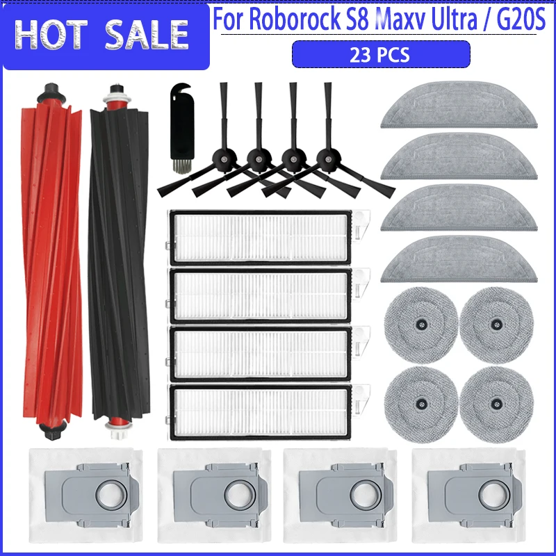 Hauptseitenbürste HEPA-Filter Wischtuch Staubbeutel für Roborock S8 MaxV Ultra Roboterstaubsauger Zubehör