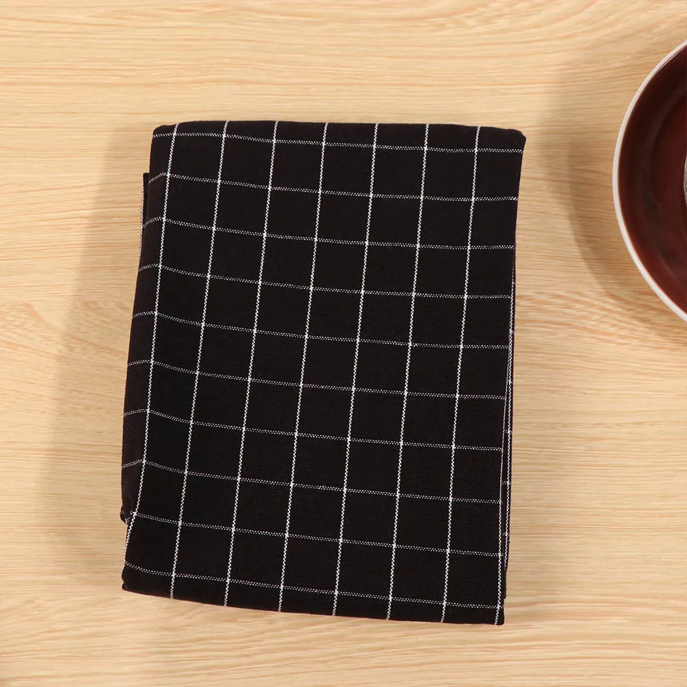 Tea Towel 40x60cm Kitchen Towel Cotton Durable Dish Cleaning Cloth Stripe Plaid Black Table Napkin Dinner