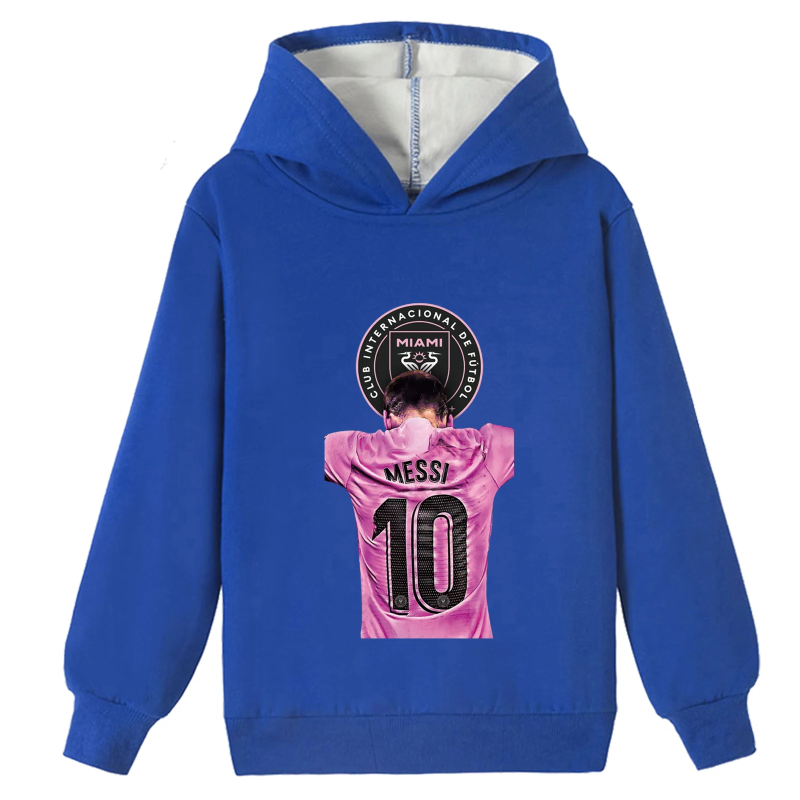 Little Kid geborsteld sweatshirt warme tops, M_Messi winterhoodies met lange mouwen voor 2-14 jaar