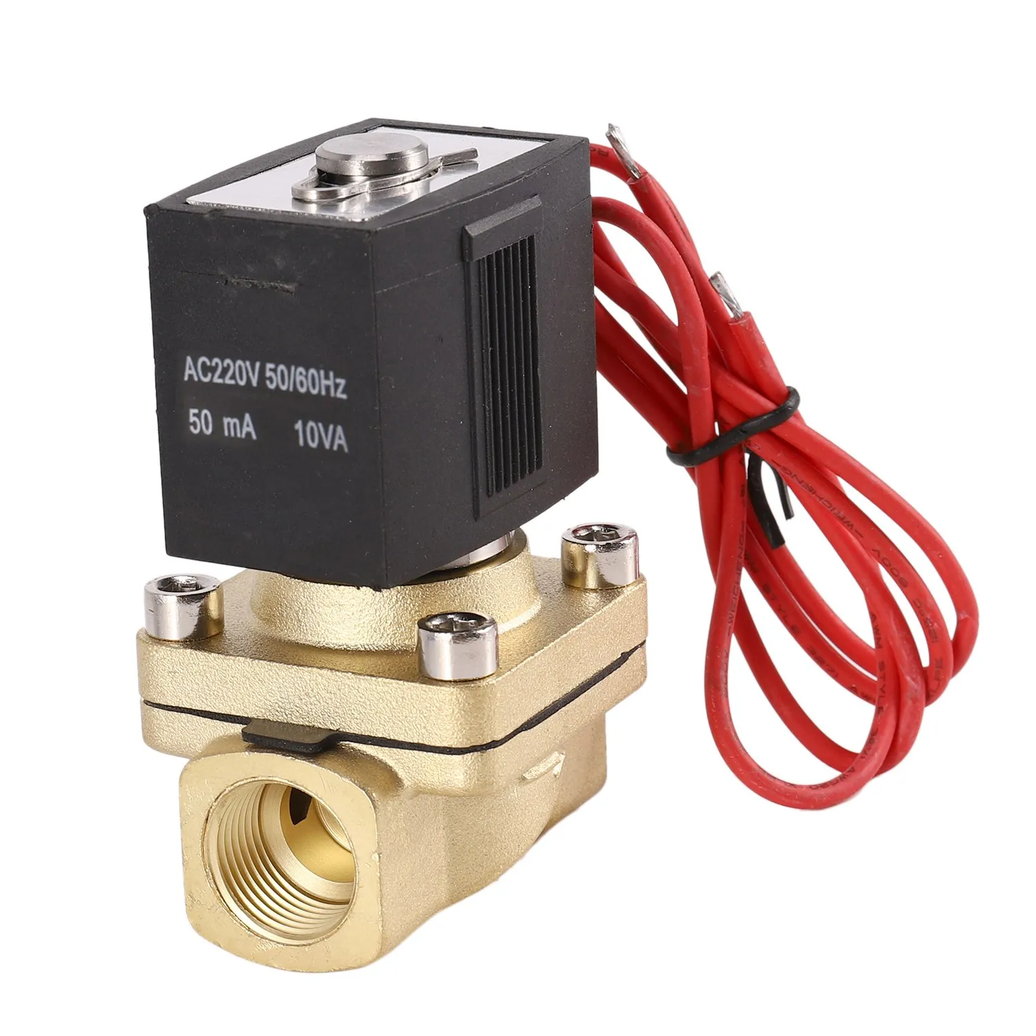 3/8 Solenoid Valve VX2120-10 AC220V Pure Copper Valve Body 2/2-Way Miniature Solenoid Valve Normally Closed Solenoid Valve