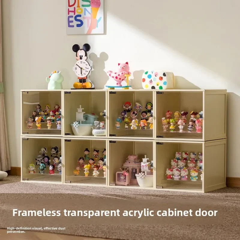 Multi-functional Figure Lego Display Cabinet Model Toy Gundam Shelf Imitation Acrylic Glass Transparent Display Box