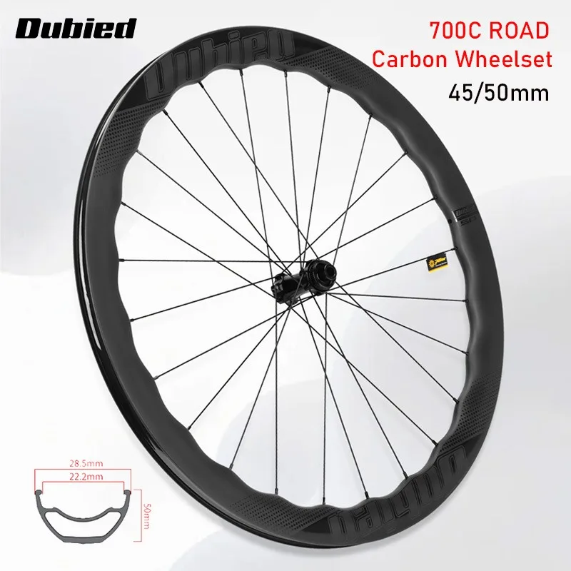 

Dubied 700c carbon wheels For Road bike ultralight Disk Carbon wheel 45/50mm bicycle carbon wheelset Center lock ratchet 36t HG