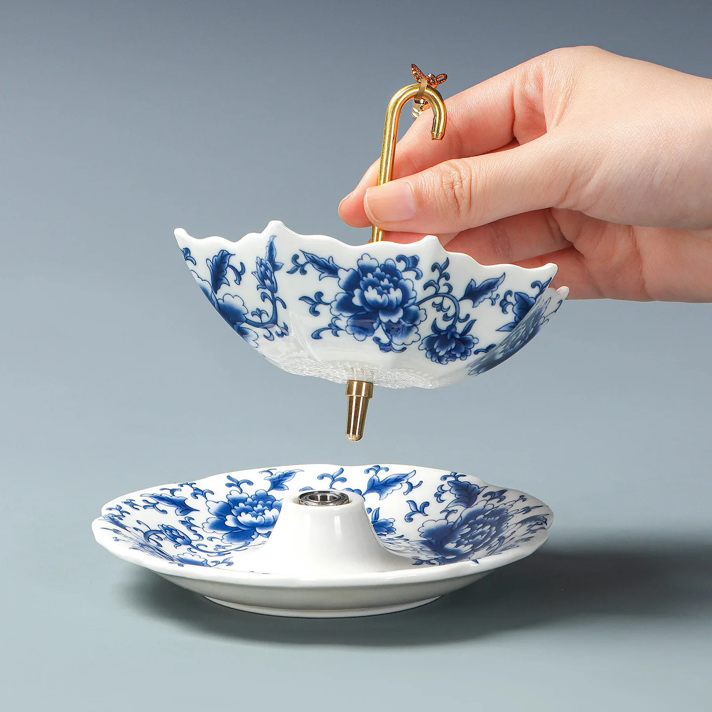 HYS ceramic umbrella tea leak kung fu tea set accessories coffee filter tabletop ornament