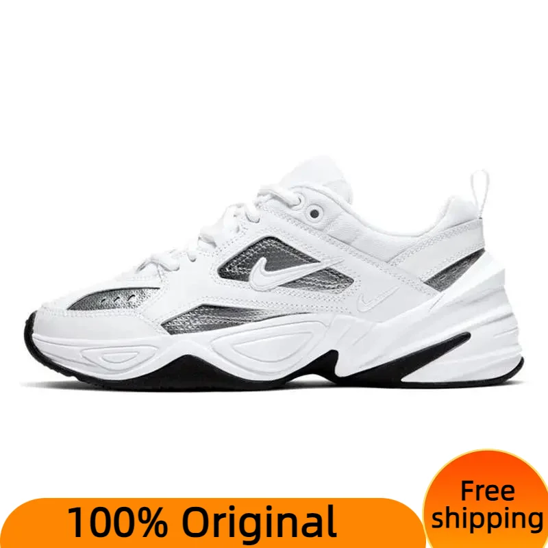 Nike M2K Tekno White Metallic Silver Black Women's Sneakers shoes CJ9583-100 With Original Box