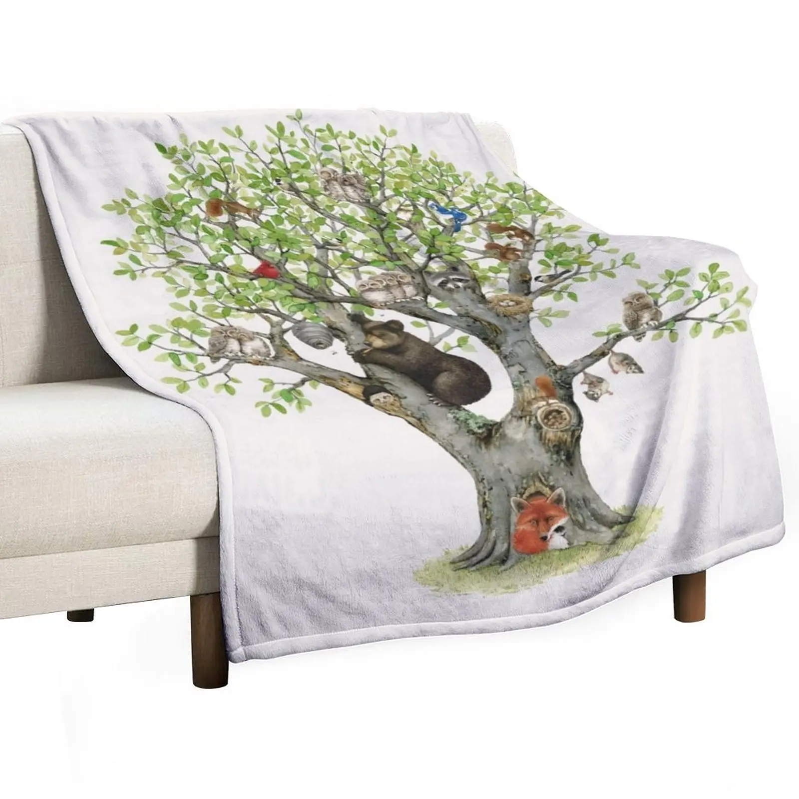 

Animal Tree Throw Blanket Fluffy Softs Decoratives Blankets