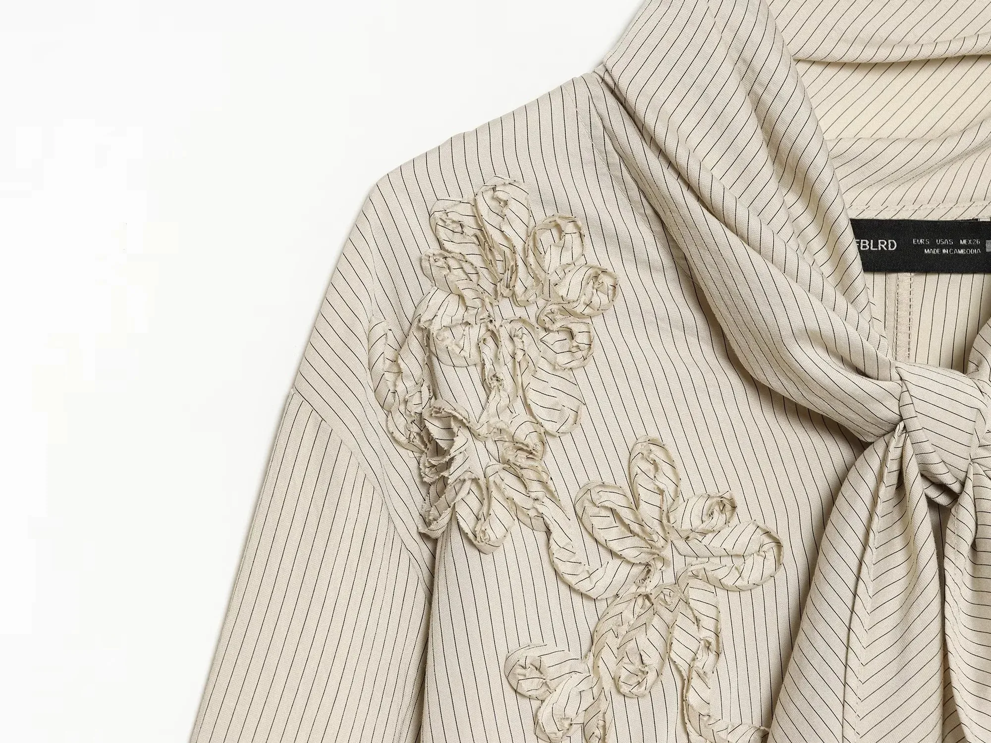 Gestreifte Hemden für Damen, Vintage, elegant, mit Puffärmeln, Sommer, neue High-Street-Kleidung, Freizeit, einreihig, mit Reverskragen. – Detail 7