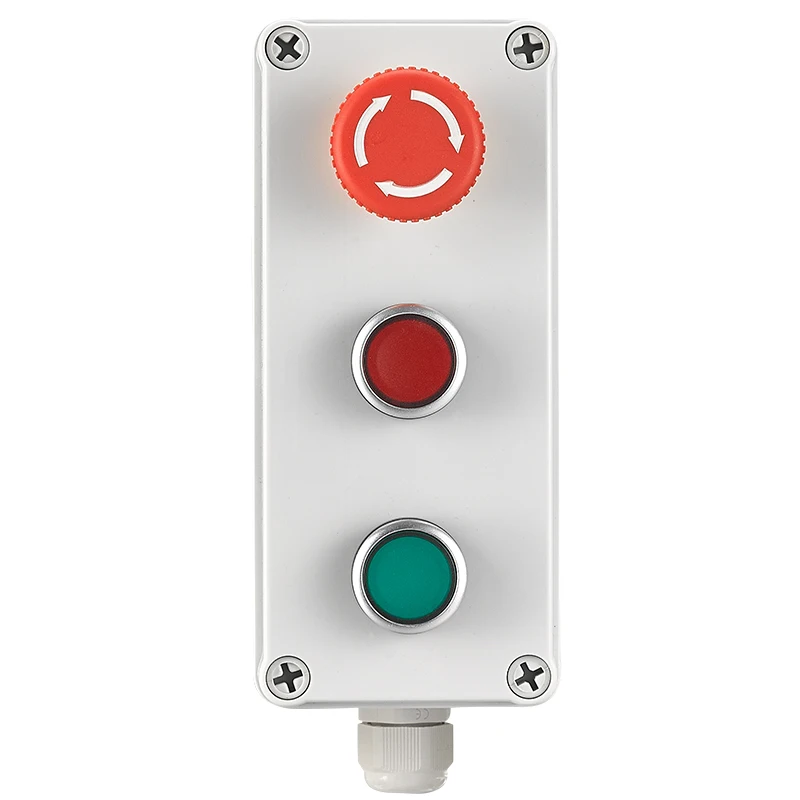ABS Power Switch Electrical Button Box Push Button Switch Control Box Emergency Start Stop Indicator Button Protective Enclosure