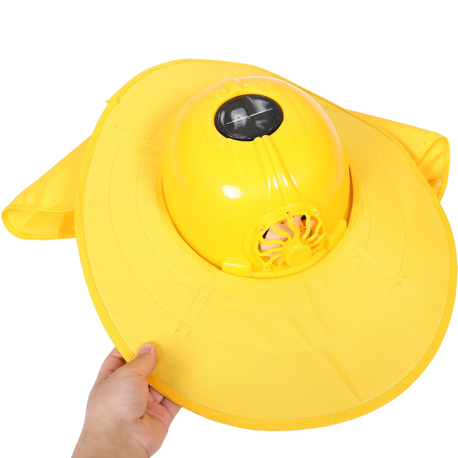 

1Set Solar Powered Fan Hat Wide Brim Hard Hat Neck Sunshade Cooling Summer Outdoor Construction Hiking Cap Neck Cover for Hiking