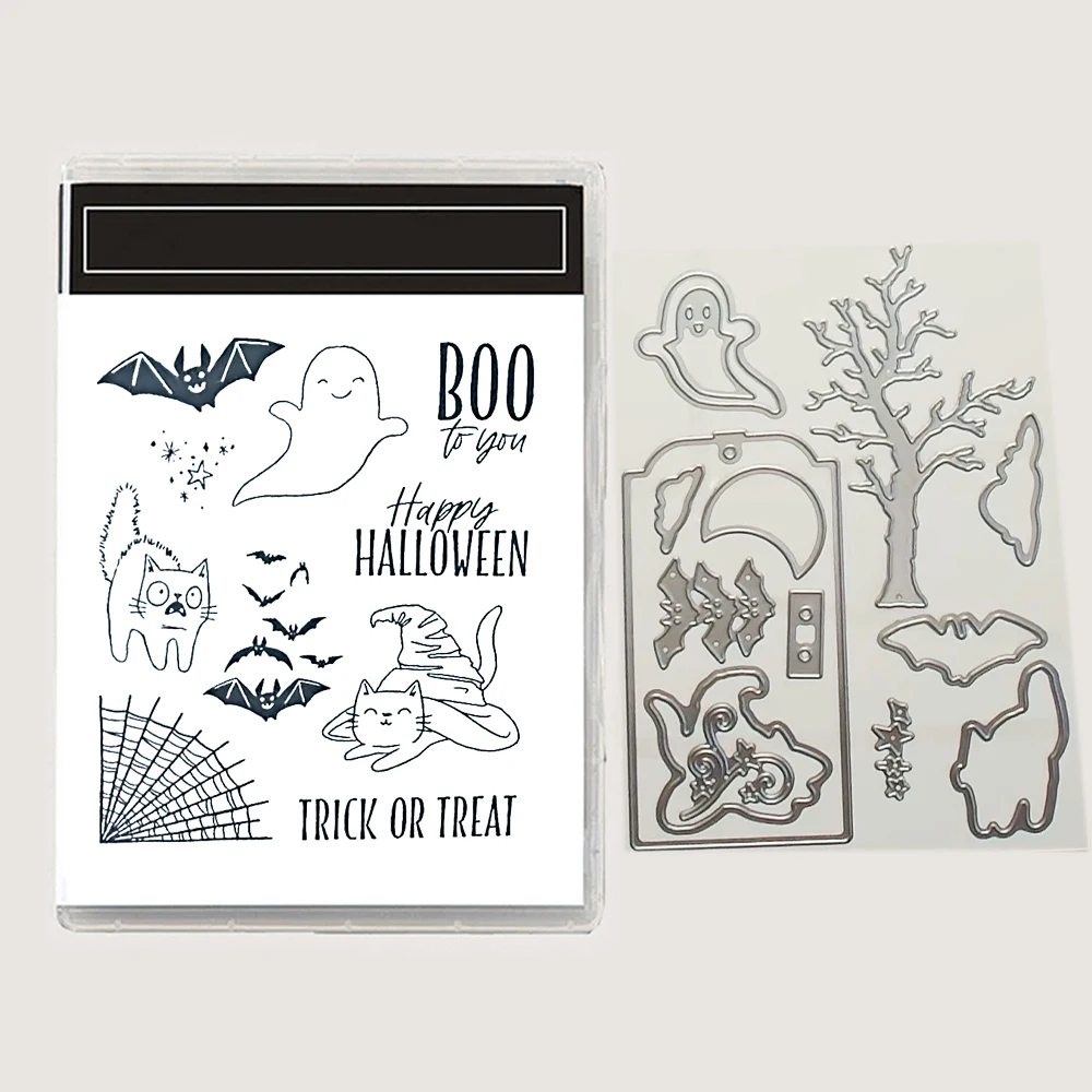 August 2026 Neue Metallstanzformen und -stempel und Heißfolien für Halloween und Weihnachten für DIY-Scrapbooking, Grußkarten-Dekoration, handgemachte Karten