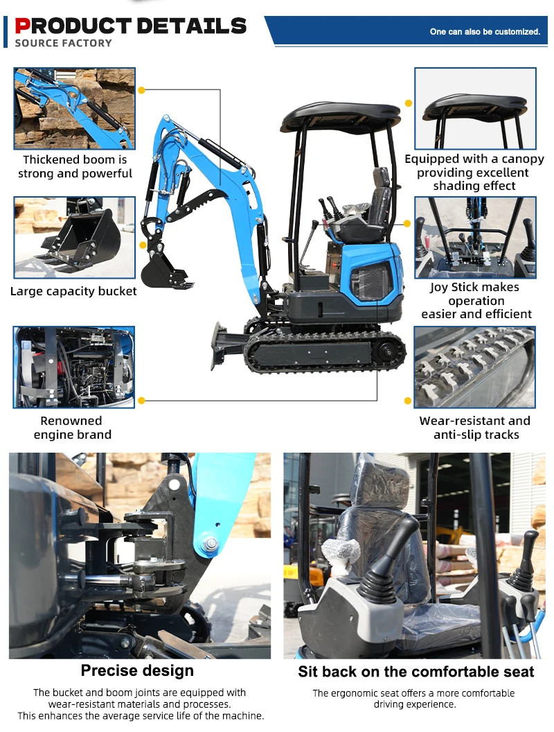 Maßgeschneiderter 1,8-Tonnen-Minibagger mit Wahlweise eines Hydraulikhammers und weiterer Anbaugeräte – Detail 3