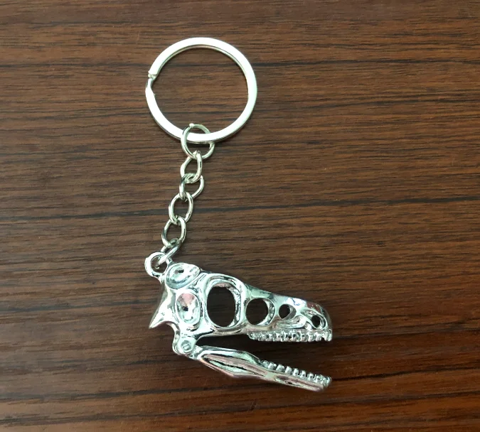 Gothic T Rex Skull Tyrannosaurus Keychain Dinosaur Trex Punk Cranium Dino Mouth Moveable Goth Jewelry