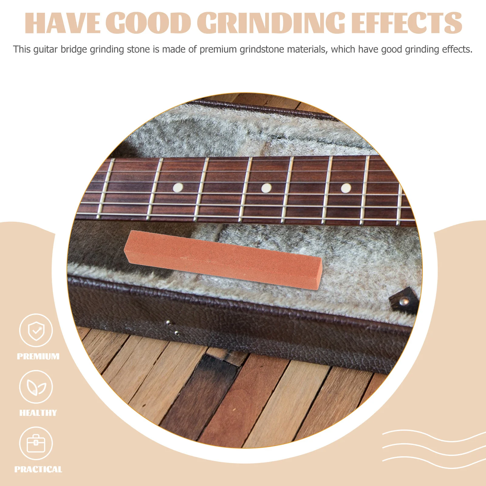 

4 Pcs Fret Grinding Stone Guitar Bridge File Guitars Leveling Polishing Stones Repair Millstone Tool Flattening Sanding for